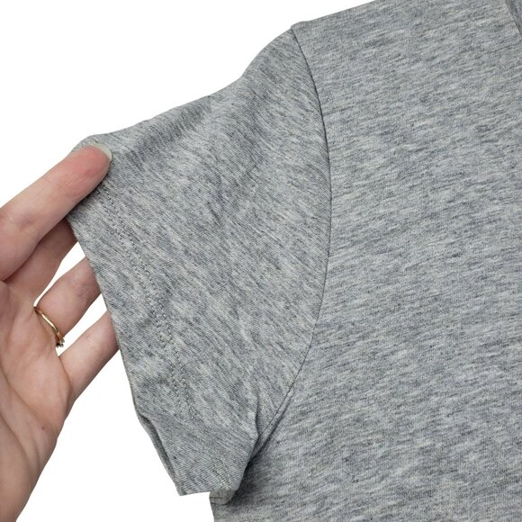 NEW Nation Goldie Boxy Crew Neck Tee Shirt Heathered Gray Organic Pima Cotton - Picture 7 of 10